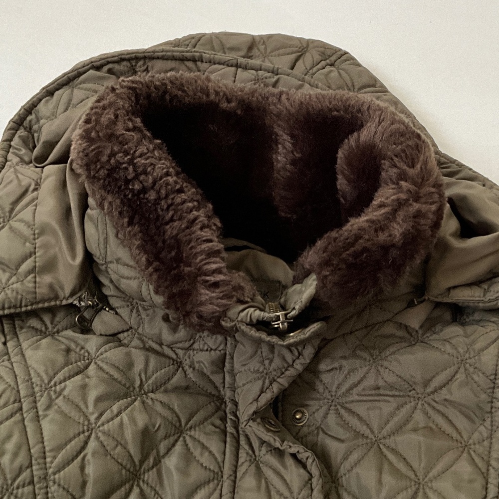 MARC NEW YORK Quilted Hooded Jacket Small Olive Brown - Picture 8 of 12